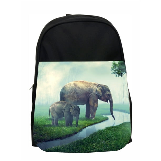 Cute Animal Elephant River Backpack for Women Men Girl Boy Daypack Fashion Laptop Backpack School Bookbag College Hiking Travel Bag Schoolbag 